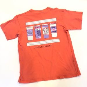 Jadelynn Brooke soft tee coral coffee motif medium
